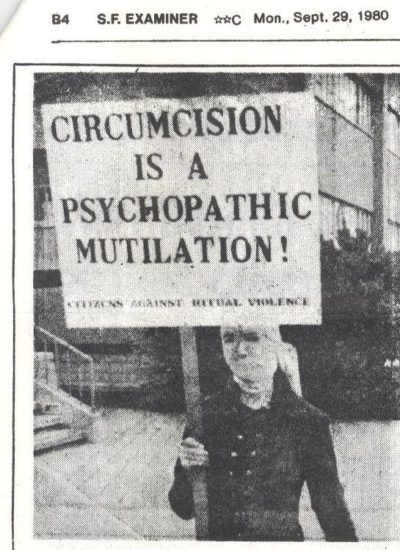 Carole Anne Babyak in action – Circumcision is a Psycopathic Mutilation