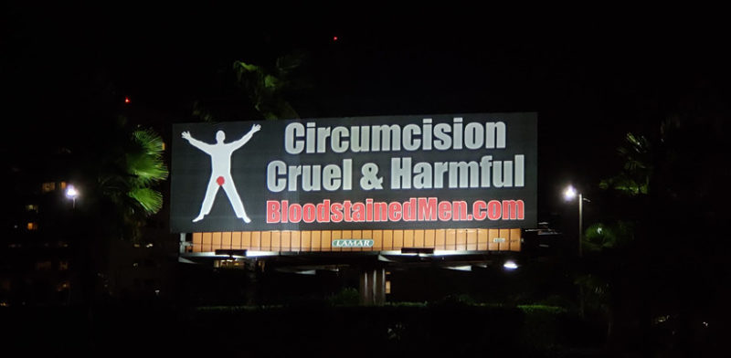 Daytona Beach Billboard at Night – Circumcision: Cruel & Harmful